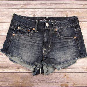 American Eagle AEO Raw Hem Booty Shorts Stretch 2
